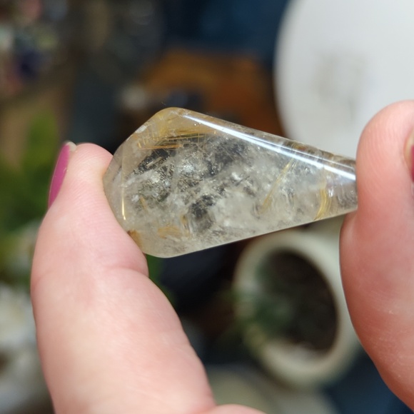 Golden Rutile Quartz Piece Cabochon - Picture 7 of 10